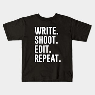 Write Shoot Edit Repeat Kids T-Shirt